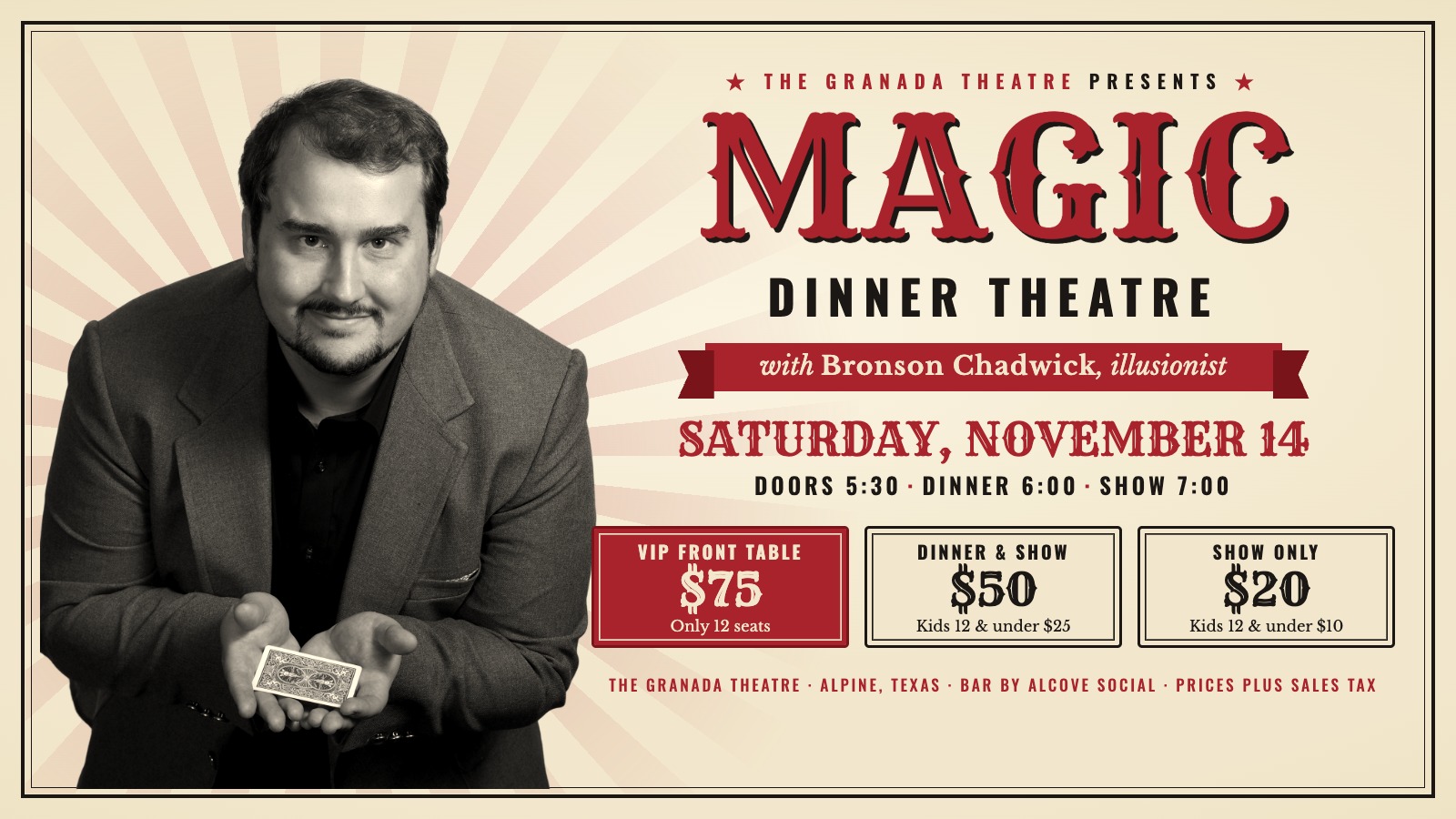 Magic Dinner Theatre with Bronson Chadwick