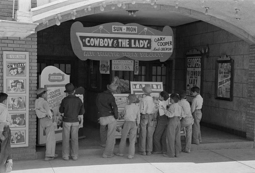 Children lined up at the Granada Theatre ticket booth
